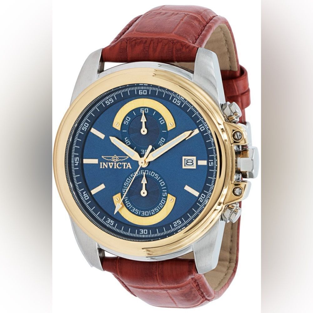 INVICTA Specialty 37579 Chronograph Blue Dial Leather Strap